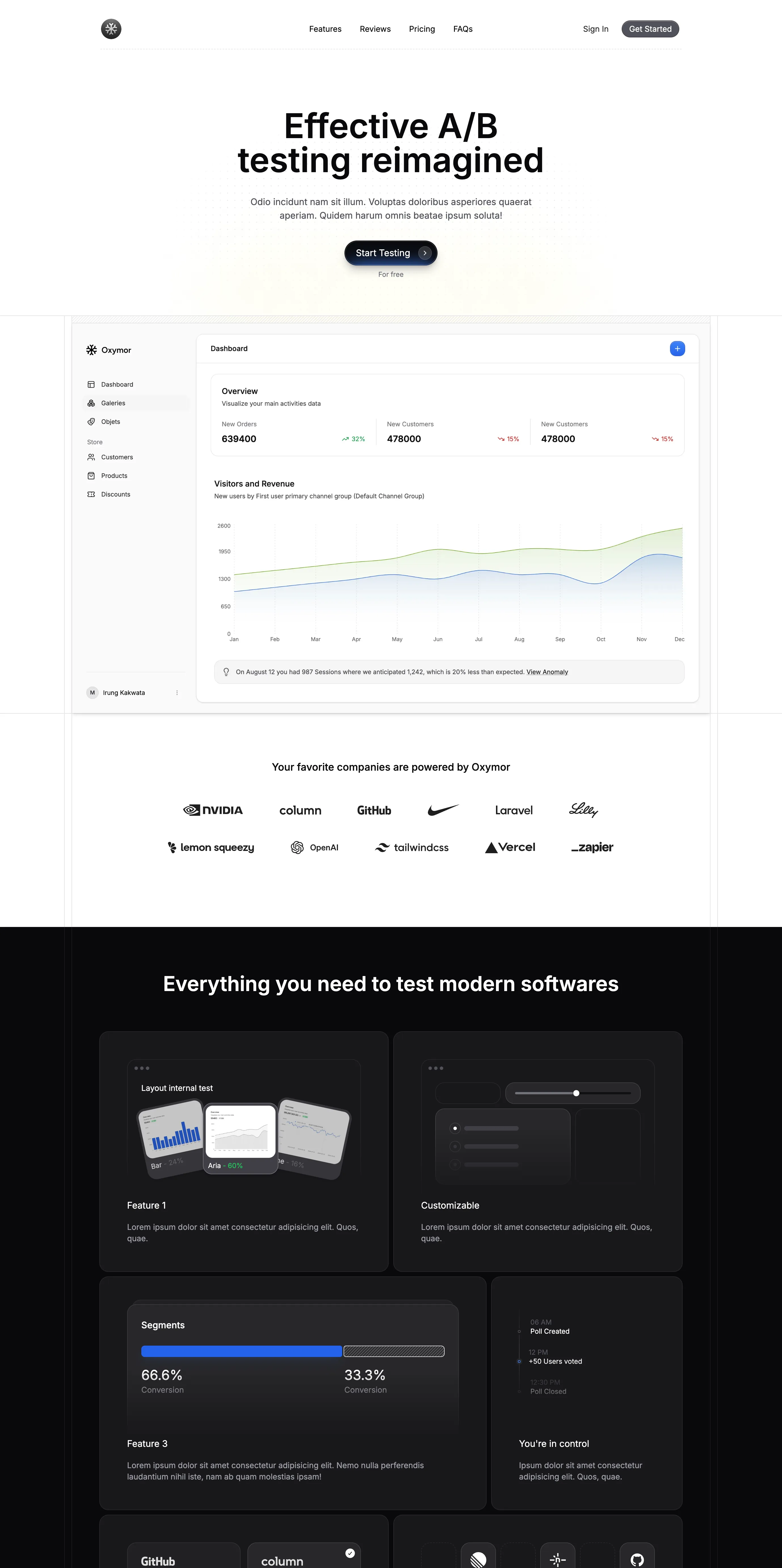 tailus oxymor-ns template homepage screenshot