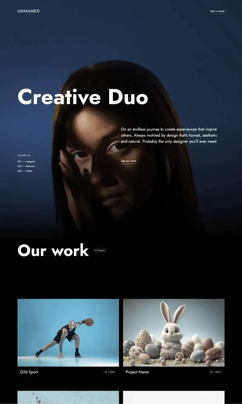 tailus design agency portfolio homepage screenshot
