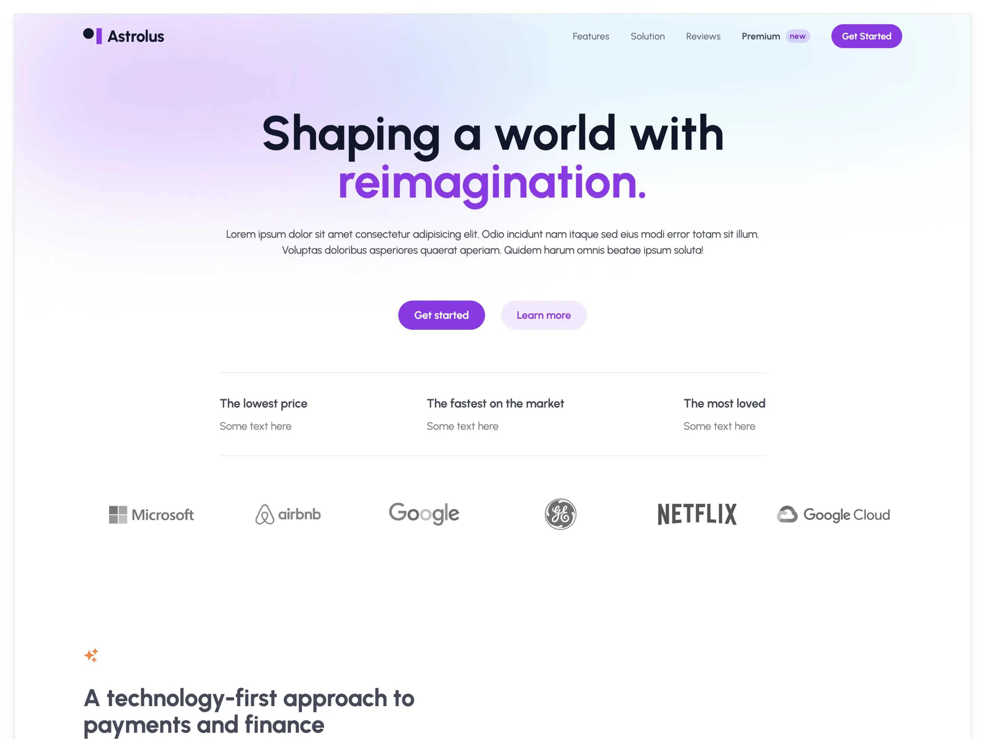 tailus astrolus-free template screenshot