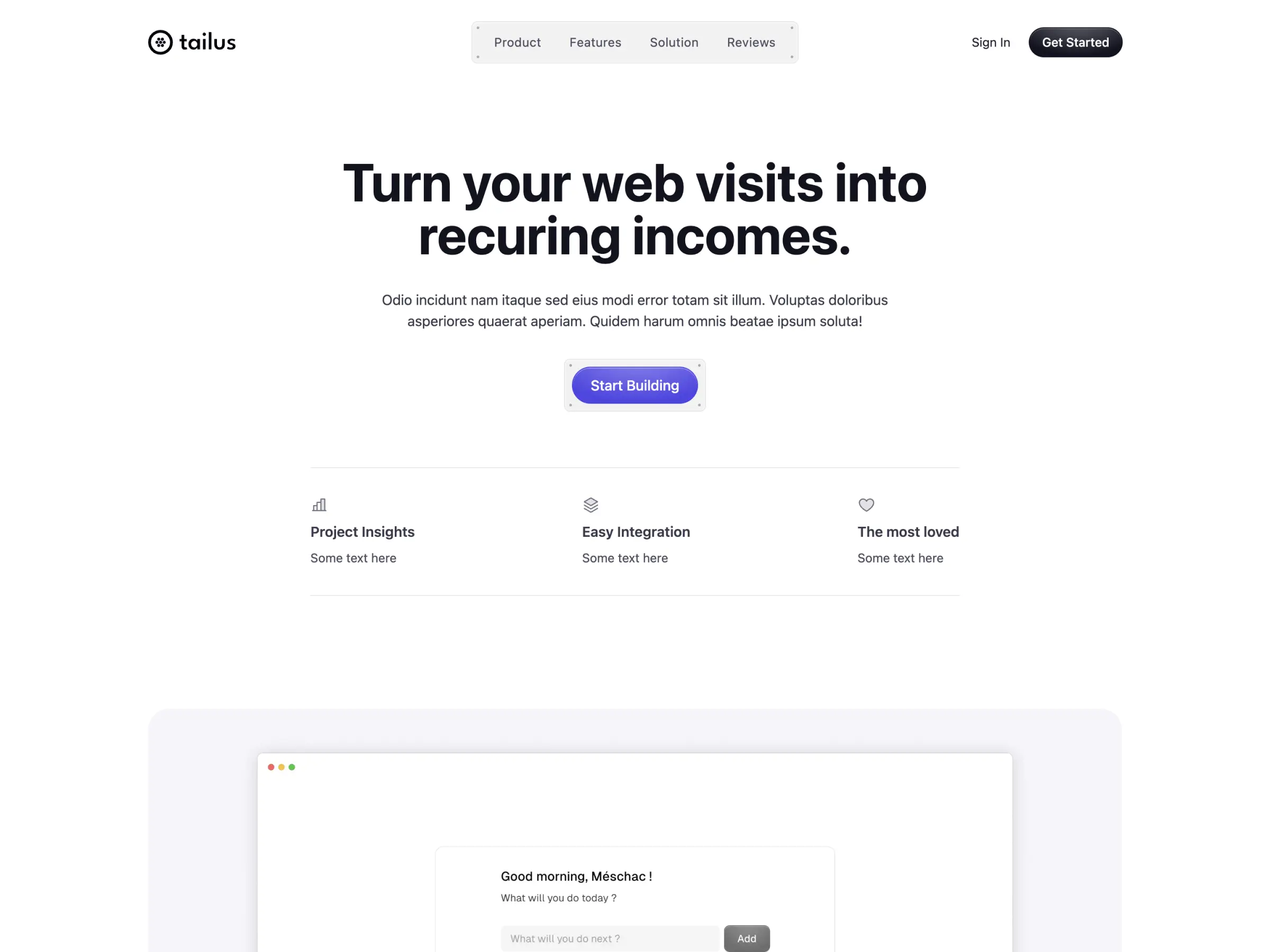 tailus atom template screenshot
